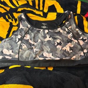 Torrid Camouflage Sports Bra - Pink and Gray